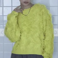 ミエット　イエロークルーネックニット