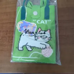 SALE【新品】猫デザイン スマホショルダーバッグ 緑