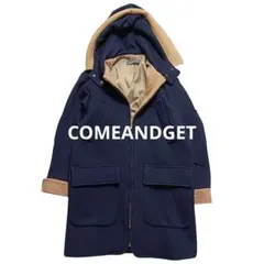 カムアンドゲット フーデットコート バイカラー ウール100% 韓国製 シンプル