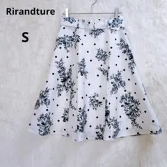リランドチュール　フレアスカート　フラワープリント　ドット　エレガント　春夏