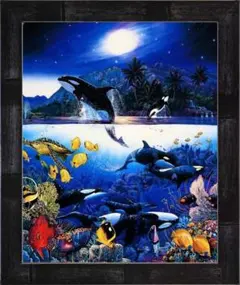 シャチ アクリル画 原画 F4 キャンバス 絵画 海 動物 一点物 - メルカリ