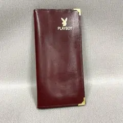 【H】PLAYBOY プレイボーイ三つ折り 長財布 エンジ色 札入れのサムネイル