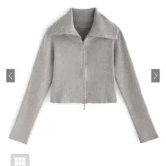 【S】GRL ダブルジップラメニットショート丈トップス[k9314e]