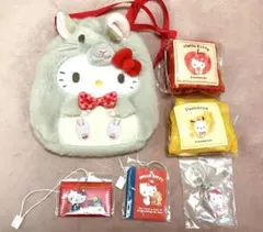 サンリオキャラクターズ 森の小動物 果物専用メッシュ巾着 ハローキティセット