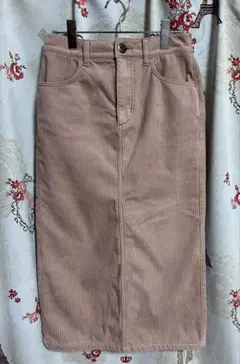 CLOSSHI 裏地あったか　コーデュロイタイトスカート M ピンク裏起毛