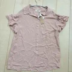 r.p.s 袖リボン　フリル　半袖ブラウス ピンクベージュ Mのサムネイル