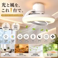 シーリングファンライト LED 8〜10畳用 リモコン アプリ 引掛シーリングのサムネイル