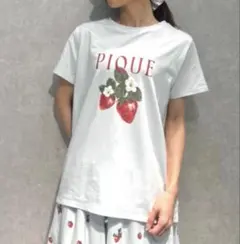新品　ジェラートピケ　いちご　トップス　Tシャツ　ルームウェアのサムネイル