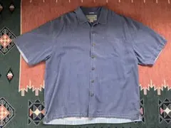 JAMAICA JAXX 半袖シャツ L 青系 ストライプ