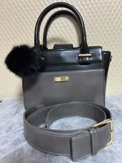 ＆byP&D ポンポン付き　バイカラー2wayバックのサムネイル