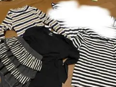 女の子ベビーキッズ4点まとめ売り❤️H&Mグローバルワーク2〜3歳ボーダー秋冬