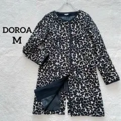 【週末お値下げ】DOROA レオパード柄 ノーカラージャケット コート Mサイズ
