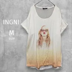 INGNI☆イング☆グラフィックTシャツ 【M】アイボリー☆半袖☆トップス