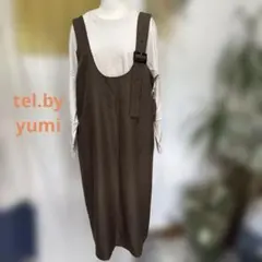tel.by yumi バックル付き ジャンパースカート ブラウン