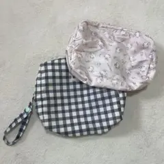 オムツポーチ　キティ　チェック　2個セット