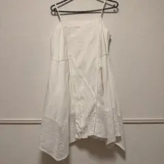kastane パッチワークコットンキャミワンピース オフホワイト　フリーサイズ