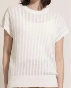 美品✨23SS セオリーリュクス フレンチスリーブ ニットブラウス 38