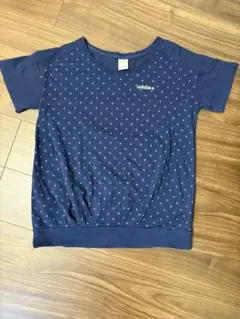 adidas NEO ドット柄 Tシャツ 半袖 ネイビー レディース Lのサムネイル