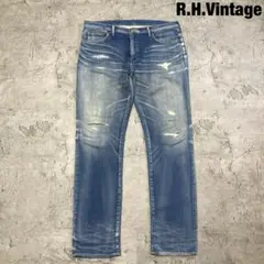 【R.H.Vintage】ダメージ加工デニム スウェットパンツ 日本製 33