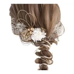 浴衣　髪飾り　ドライフラワー　成人式　卒業式　紐アレンジ　水引き