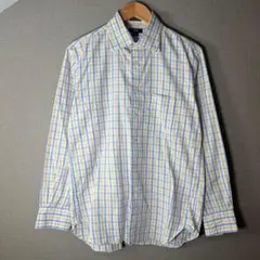 【J.CREW】上質コットンチェックシャツ(M)美品100番双糸100%
