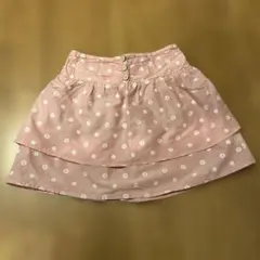 GUピンク花柄二重層スカート 120サイズ