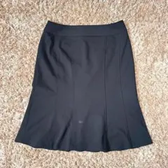 アンタイトル　ひざ丈スカート　シンプル　無地　オフィスカジュアル　2号　ネイビー