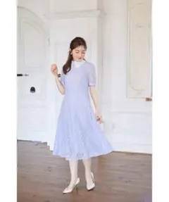 トッコクローゼット リボンレースシャツワンピース アイスグレー