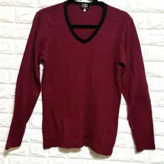 タケオキクチ ロンT 長袖 ボーダー 赤 メンズ