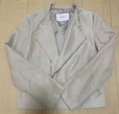 OPAQUE.CLIP ノーカラージャケット スエード ベージュ