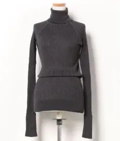 《tumugu》ツムグ ランダムリブニット タートルネック コットンニット