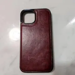 iPhone用 手帳型レザーケース カード収納 ブラウンのサムネイル
