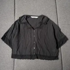 【Ray BEAMS】レイビームス コットンレース ブラウス ブラック 半袖のサムネイル