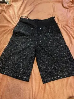 ラインストーンブラックデニムショートパンツ30インチ 値下げ可