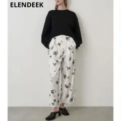 エレンディーク　ブラーフラワープリントパンツ　ELENDEEK グレー エレンディーク ブラーフラワープリントパンツ ELENDEEK グレー - メルカリ