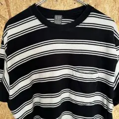 90s old GAP border pocket vintage tee M