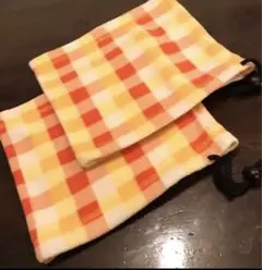 チェック柄フリースネックウォーマー2個セット