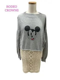【最終値下げ】RODEO CROWNS 切替ワンピース　サイズF ミッキー