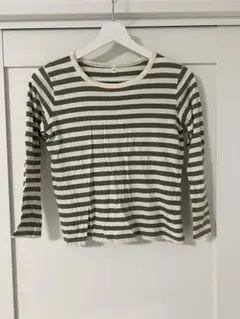 ボーダー柄長袖カットソー 140