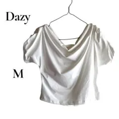 Dazy オフショルダー 半袖 カットソー トップス ホワイト M