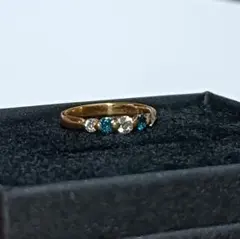 K18 ブルーダイヤモンド ダイヤモンド リング 0.30ct 4号 18金