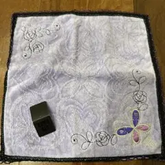 ANNA SUI ハンカチ タオルハンカチ パープル 蝶 バラのサムネイル