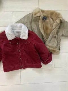 お揃い　フライトジャケット　コーデュロイ　難あり　年子　セット　リンクコーデ