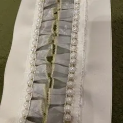 重ね衿　パール　金縁レース　成人式　振袖　卒業式　袴　伊達襟　重ね襟　襟飾り