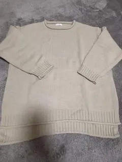 LOWRYSFARM アイボリー　クルーネック セーター フリーサイズ