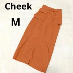 Cheek 2way タイトスカート オレンジ テラコッタ スリット入り Mのサムネイル