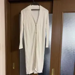 ホワイト ボタン付きロングカーディガンのサムネイル