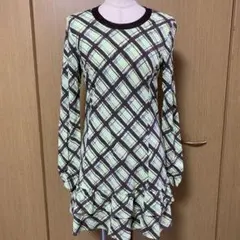 長袖チェック柄チュニック