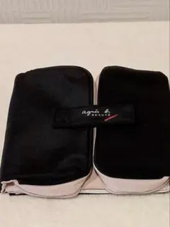 アニエスベービューティー　折りたたみ化粧ポーチ黒