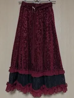 swankiss ベロア　ロングスカート　ボルドーのサムネイル